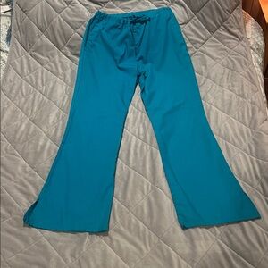 Teal scrubs pants, small. Elastic waist, draw string front. Cherokee Workwear